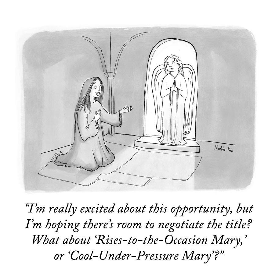 The New Yorker Page Liked · 4 hrs · Today's daily cartoon by Maddie Dai.